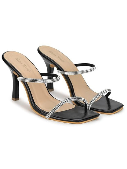 Retro Walk Women Fashion Heels (Size-UK-7) (Color-BLACK)